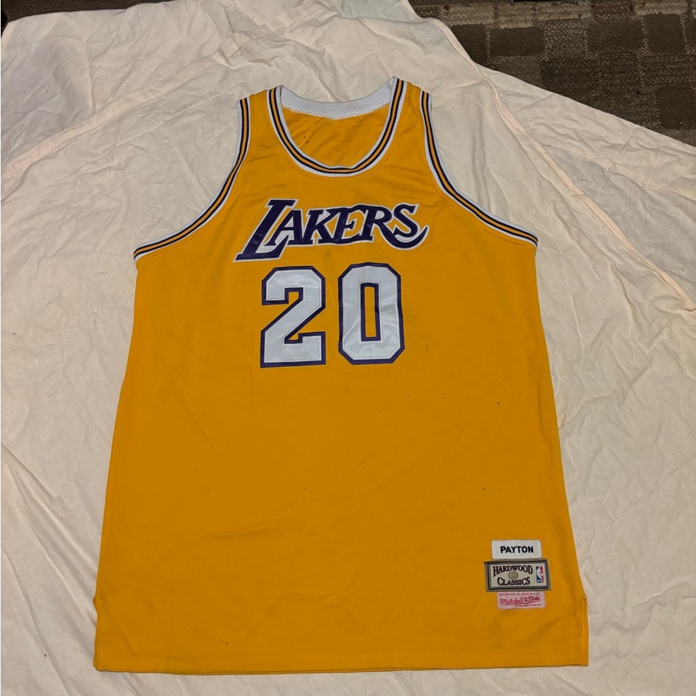 NBA vintage Los Angeles Lakers, Hall of Famer, Gary Payton jersey size 52